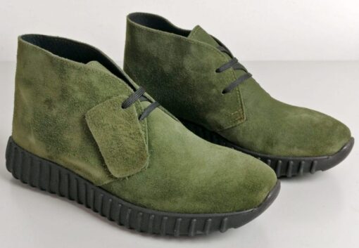 Sneakers in camoscio verde