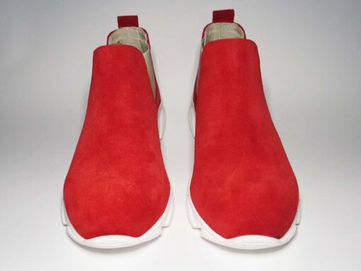 Sneakers camoscio rosso