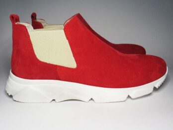 Sneakers camoscio rosso