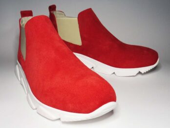 Sneakers camoscio rosso