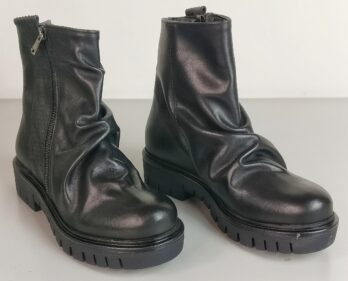 Biker vitello nero wrinkled