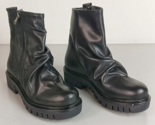 Biker vitello nero wrinkled