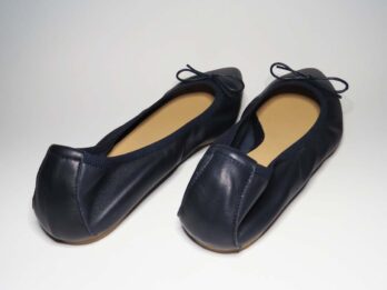 Ballerine in pelle bleu