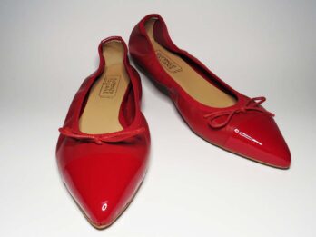 Ballerine in pelle rosso