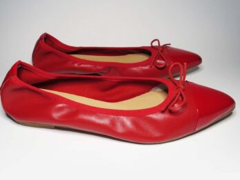 Ballerine in pelle rosso