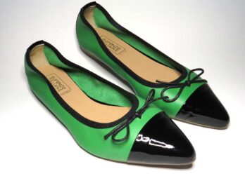 Ballerine in pelle verde