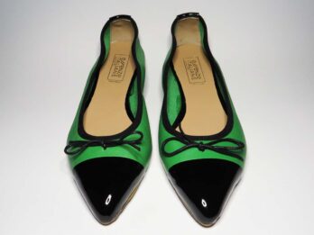 Ballerine in pelle verde