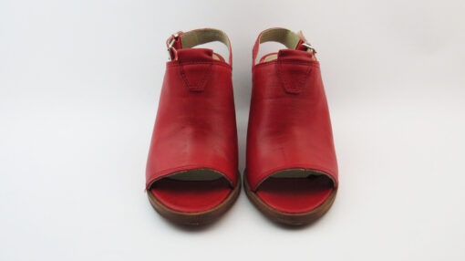 Sandali in pelle spuntati rosso tacco 80