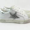Sneakers con stella glitter argento
