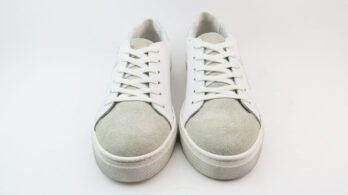 Sneakers con stella glitter bianco