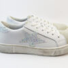 Sneakers con stella glitter bianco