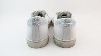 Sneakers con stella glitter bianco