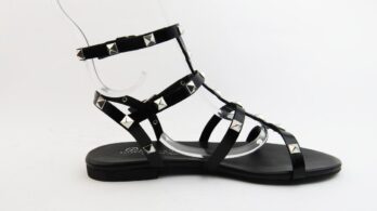 Sandali gladiatore con borchie neri 