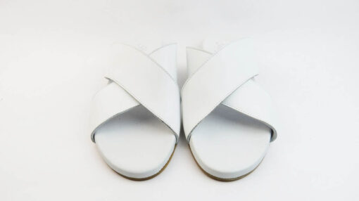 Ciabatte incrociate in pelle nappa bianco Patty Shoes