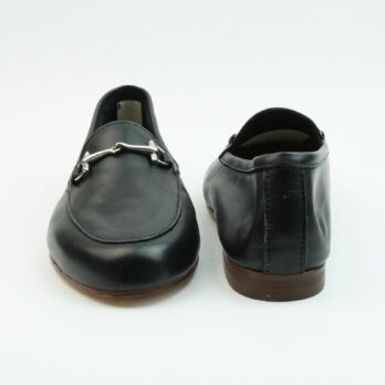 Mocassini in vera pelle con morsetti colore nero