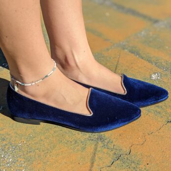 Ballerine velluto best sale blu