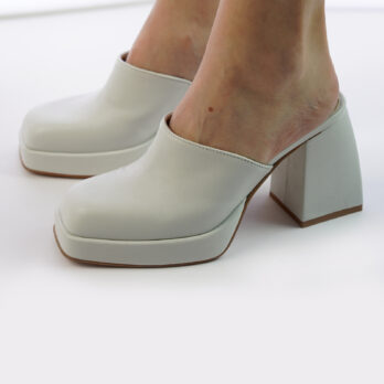 Sabot in nappa colore bianco
