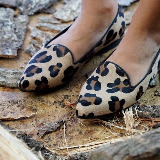 Ballerine donna artigianali in vera pelle cavallino leo maculato Patty Shoes