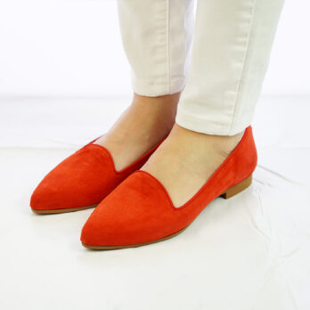 Ballerine in camoscio colore corallo