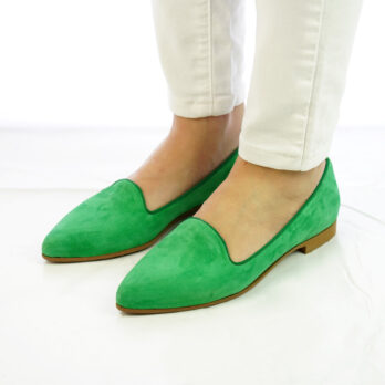 Ballerine in camoscio colore verde