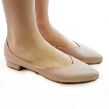 Ballerine donna artigianali vera pelle colore carne