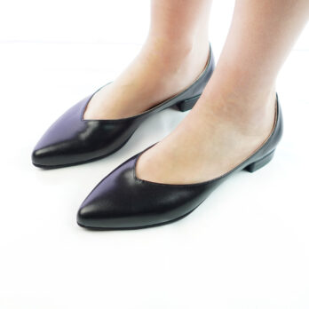 Ballerine donna artigianali vera pelle colore nero