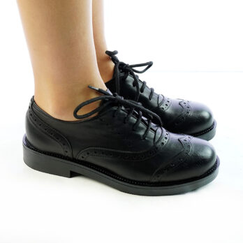 Scarpe francesine donna artigianali lavorazione all'inglese nero