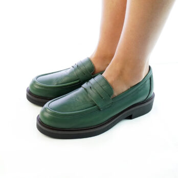 Mocassini donna artigianali verde