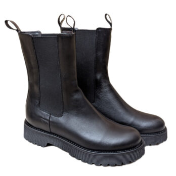 Stivaletti beatles medi donna lavorazione artigianale in pelle colore nero