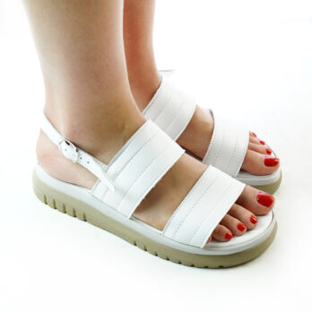 Sandali donna in pelle colore bianco