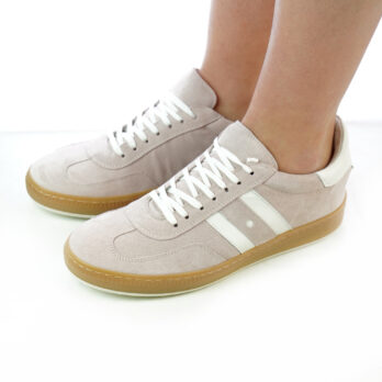 Sneakers donna artigianali in camoscio colore rosa