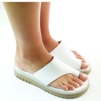 Infradito donna in pelle colore bianco