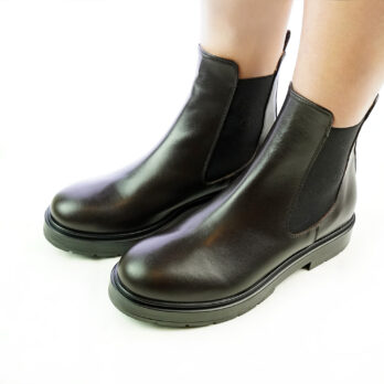 Beatles donna in vera pelle nappa colore testa di moro