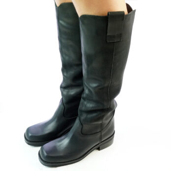 Stivali alti donna in nabuk colore nero