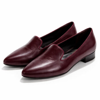 Ballerine donna artigianali vera pelle colore bordò