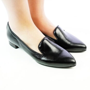 Ballerine donna artigianali vera pelle colore nero