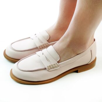 Mocassini artigianali donna vera pelle colore beige