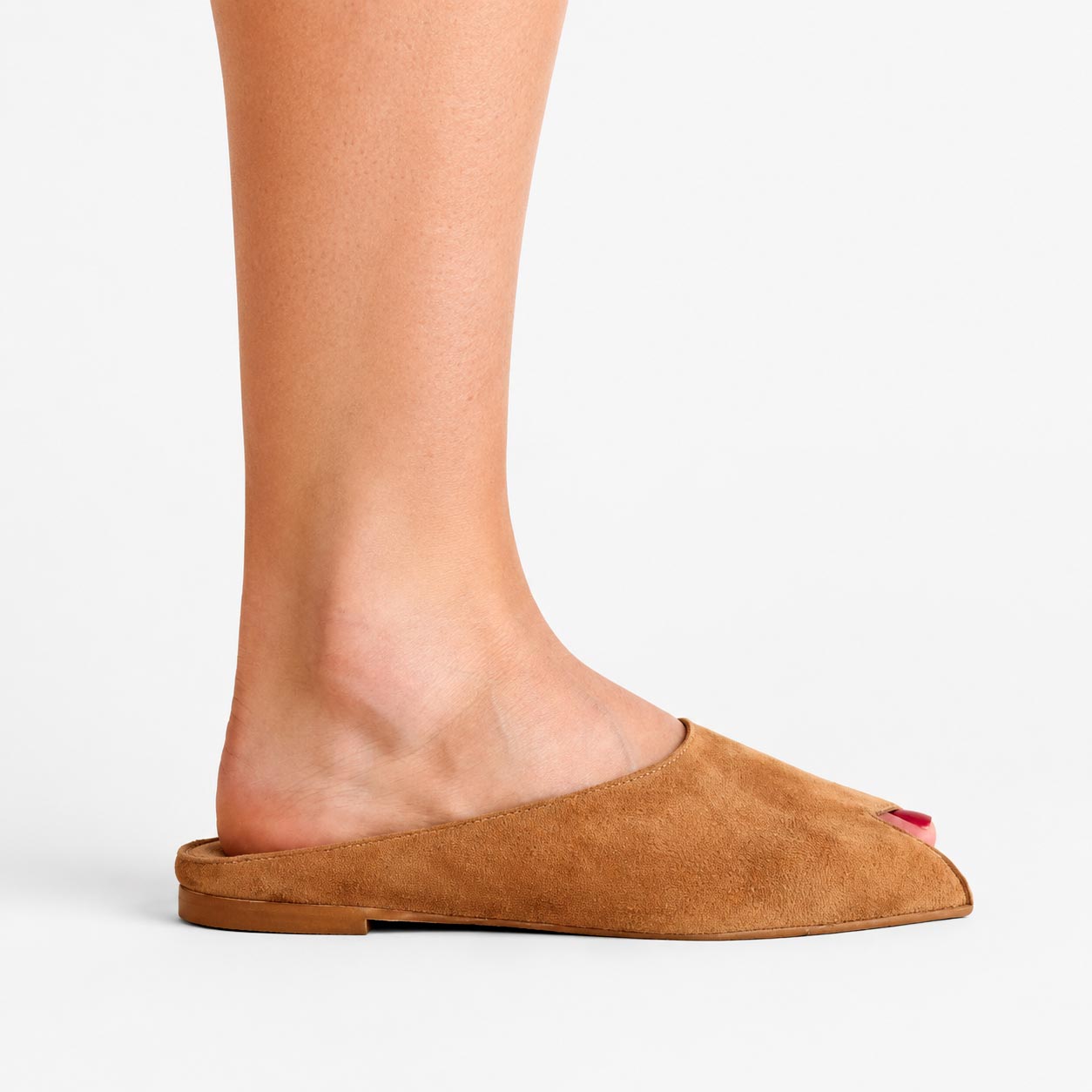 Sabot donna in camoscio colore cuoio