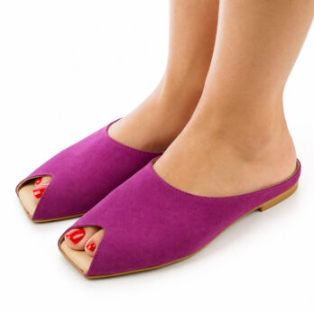 Sabot donna in camoscio colore fuxia