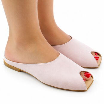 Sabot donna in camoscio colore rosa