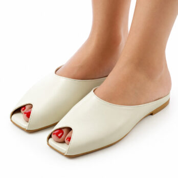 Sabot donna in nappa colore beige