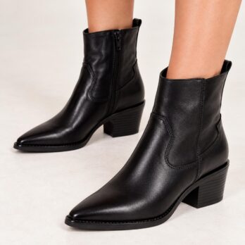 Texani bassi artigianali con zip laterale in vera pelle colore nero